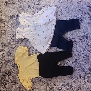 Two 0-3 month baby girl outfits